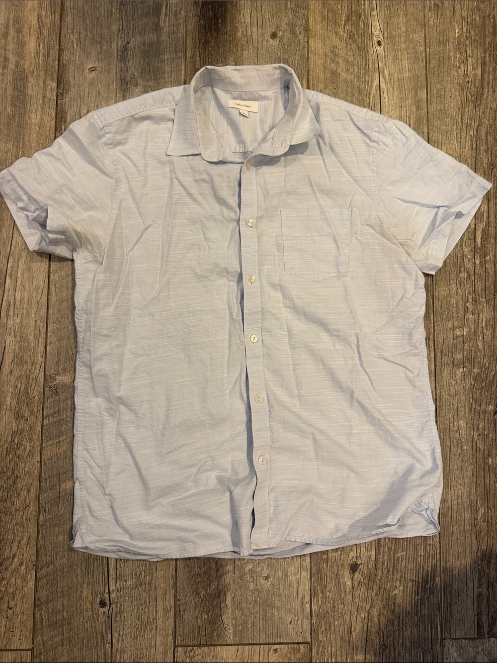 Calvin Klein Light Blue Short-Sleeve Button Down Shirt